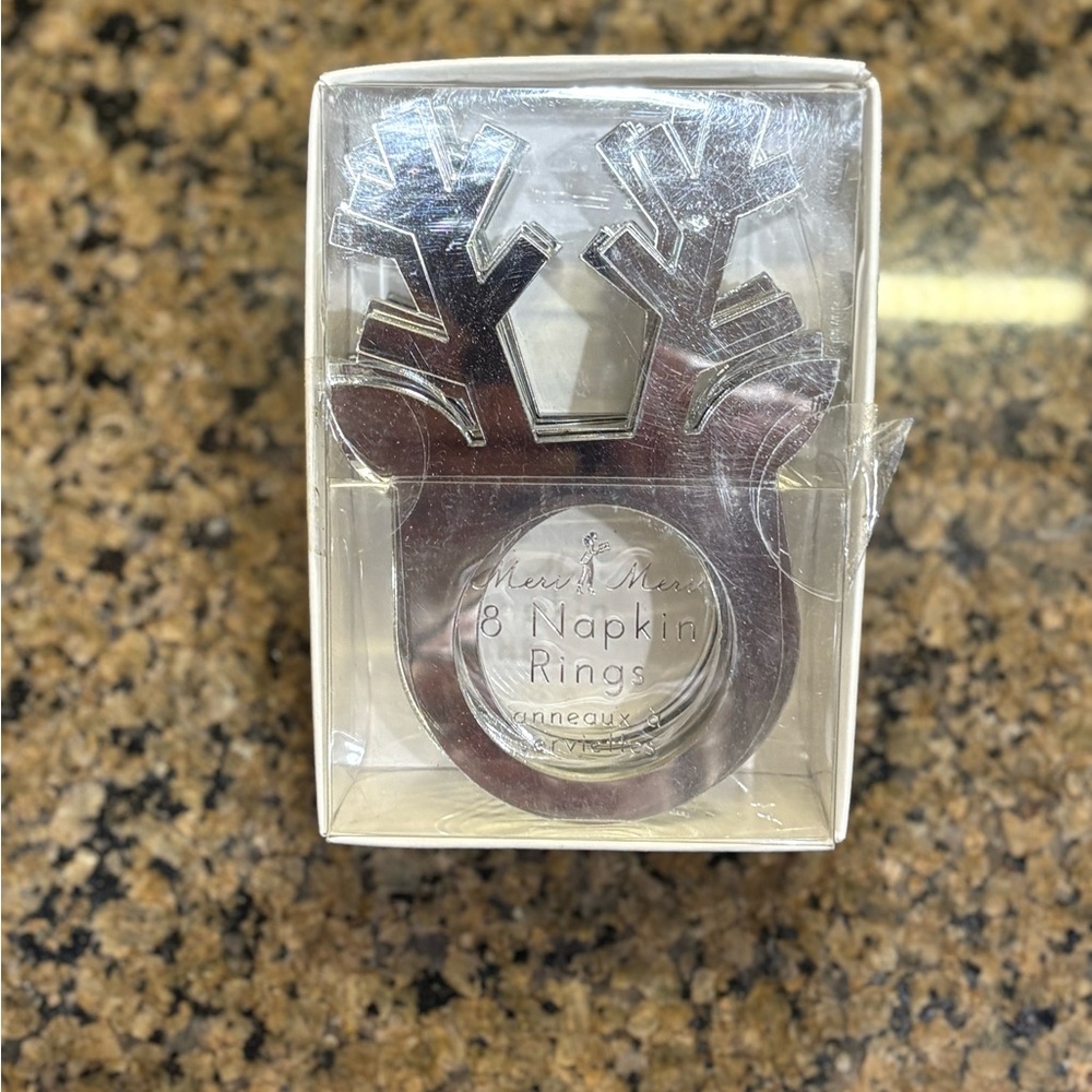 Meri Meri Silver Reindeer Napkin Rings